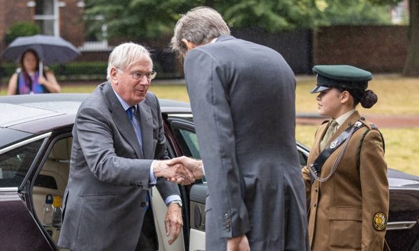 HRH The Duke of Gloucester being greeted at Hereford Cathedral