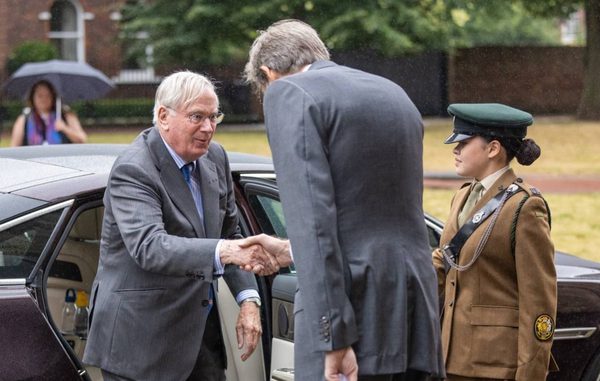 HRH The Duke of Gloucester being greeted at Hereford Cathedral