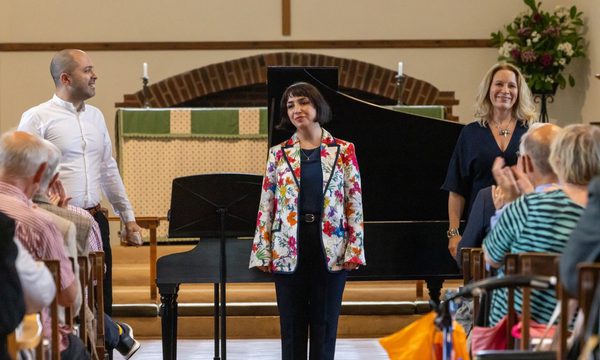 Nilufar Habibian, Mahan Esfahani and Carolyn Sampson at 'For Anna Magdalena'.