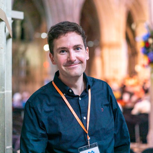 Three Choirs Festival Volunteer inside Worcester Cathedral